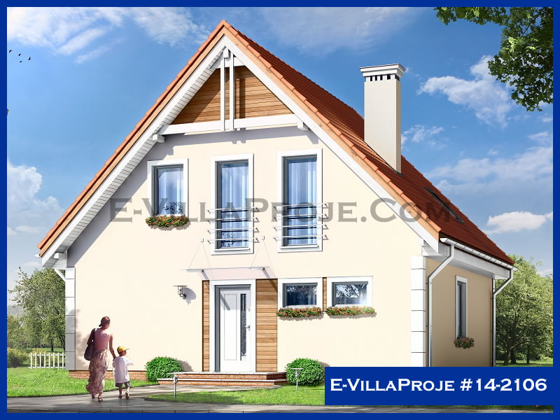 181 m² 2 Katlı (Dubleks) 5+1 Modern Çelik Yapı Villa (Ev Villa Proje #14 - 2106) Cephe Görünümü ve Kat Planı