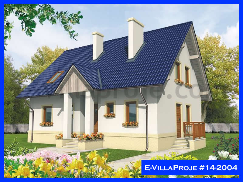 181 m² 2 Katlı (Dubleks) 5+1 Özel Tasarım  Proje Çelik Yapı Villa (Ev Villa Proje #14 - 2004) Cephe Görünümü ve Kat Planı