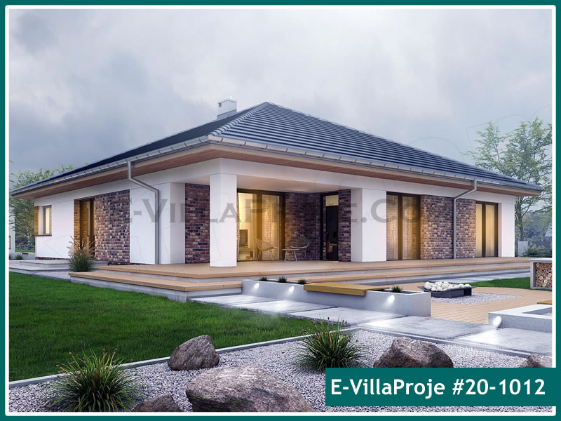 183 m² Tek Katlı 5+1 Modern Çelik Yapı Villa (Ev Villa Proje #20 - 1012) Cephe Görünümü ve Kat Planı