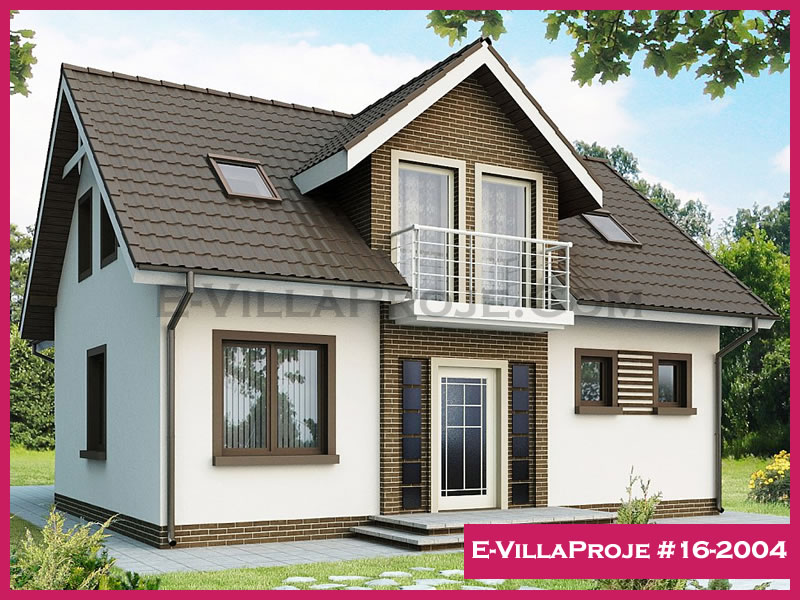 185 m² 2 Katlı (Dubleks) 5+1 Amerikan Çelik Yapı Villa (Ev Villa Proje #16 - 2004) Cephe Görünümü ve Kat Planı