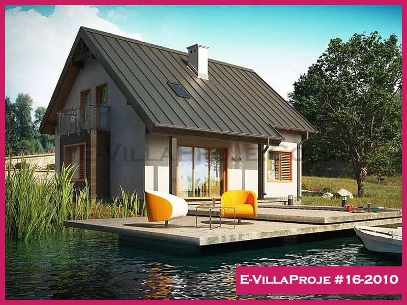 185 m² 2 Katlı (Dubleks) 5+1 Amerikan Çelik Yapı Villa (Ev Villa Proje #16 - 2010) Cephe Görünümü ve Kat Planı