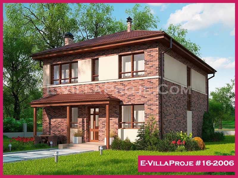 185 m² 2 Katlı (Dubleks) 5+1 Taş Çelik Yapı Villa (Ev Villa Proje #16 - 2006) Cephe Görünümü ve Kat Planı
