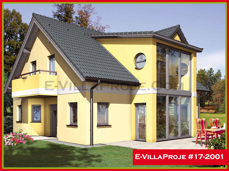185 m² 2 Katlı (Dubleks) 5+1 Modern Çelik Yapı Villa (Ev Villa Proje #17 - 2001) Cephe Görünümü ve Kat Planı