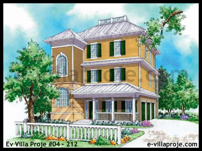 185 m² 3 Katlı (Dubleks) 5+1 Kır Evi Çelik Yapı Villa (Ev Villa Proje #04 - 212) Cephe Görünümü ve Kat Planı