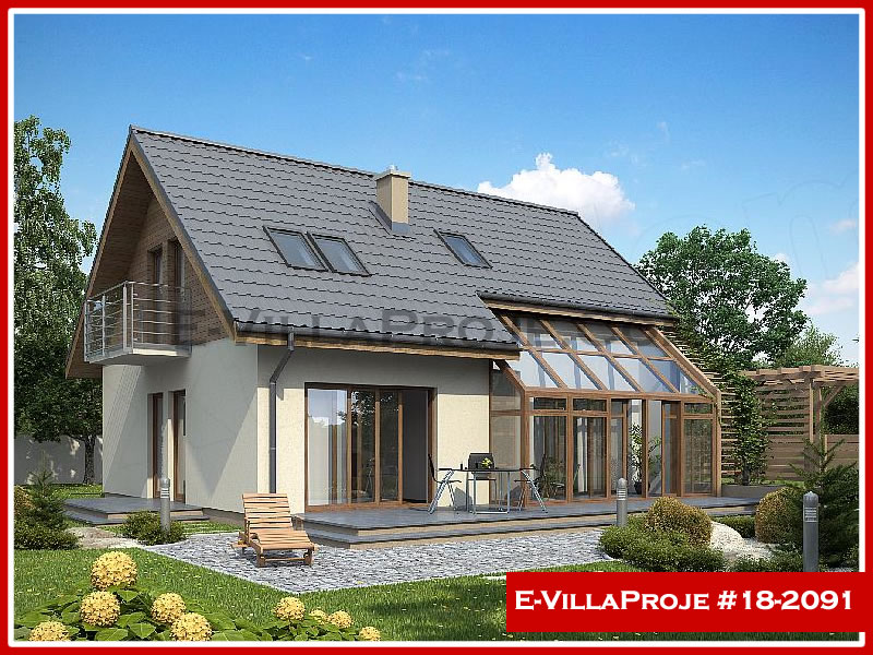 186 m² 2 Katlı (Dubleks) 5+1 Özel Tasarım  Proje Çelik Yapı Villa (Ev Villa Proje #18 - 2091) Cephe Görünümü ve Kat Planı