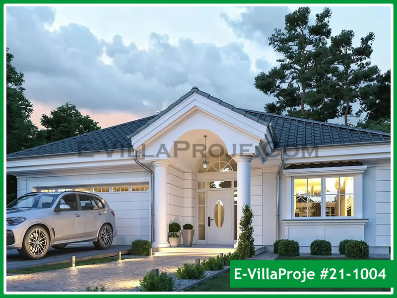 187 m² Tek Katlı 5+1 Modern Çelik Yapı Villa (Ev Villa Proje #21 - 1004) Cephe Görünümü ve Kat Planı