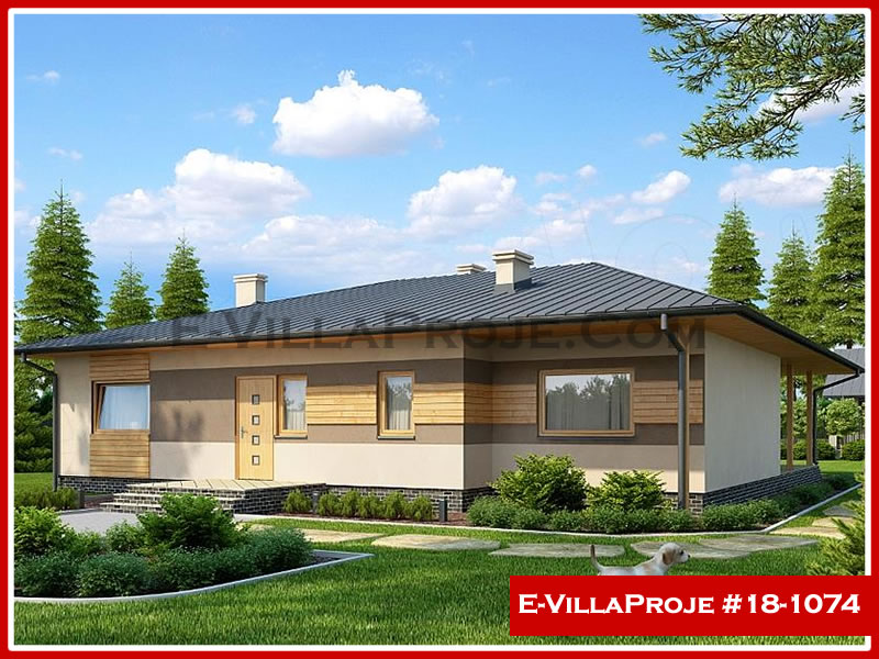 187 m² Tek Katlı 5+1 Özel Tasarım  Proje Çelik Yapı Villa (Ev Villa Proje #18 - 1074) Cephe Görünümü ve Kat Planı