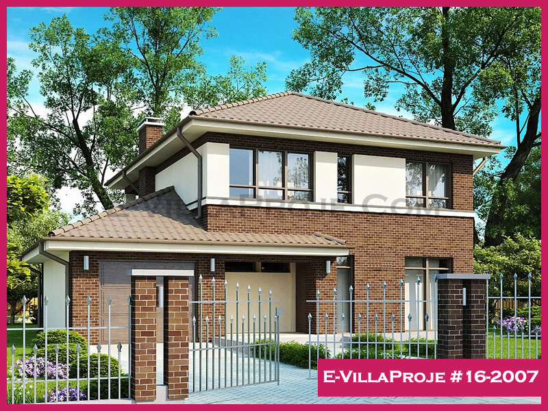 188 m² 2 Katlı (Dubleks) 5+1 Amerikan Çelik Yapı Villa (Ev Villa Proje #16 - 2007) Cephe Görünümü ve Kat Planı