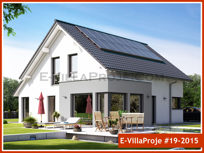 188 m² 2 Katlı (Dubleks) 5+1 Amerikan Çelik Yapı Villa (Ev Villa Proje #19 - 2015) Cephe Görünümü ve Kat Planı