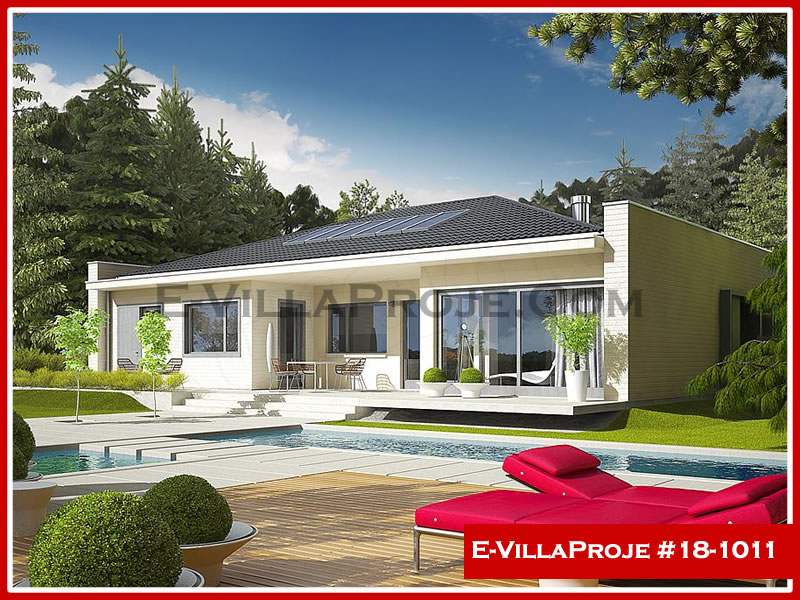 189 m² Tek Katlı 5+1 Taş Çelik Yapı Villa (Ev Villa Proje #18 - 1011) Cephe Görünümü ve Kat Planı
