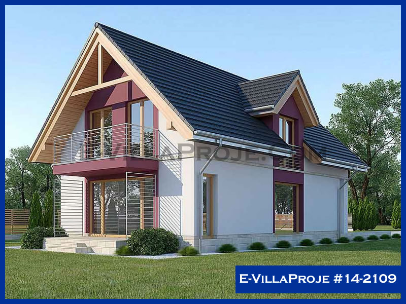 190 m² 2 Katlı (Dubleks) 5+1 Çiftlik Çelik Yapı Villa (Ev Villa Proje #14 - 2109) Cephe Görünümü ve Kat Planı