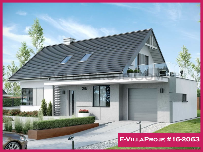 190 m² 2 Katlı (Dubleks) 5+1 Modern Çelik Yapı Villa (Ev Villa Proje #16 - 2063) Cephe Görünümü ve Kat Planı