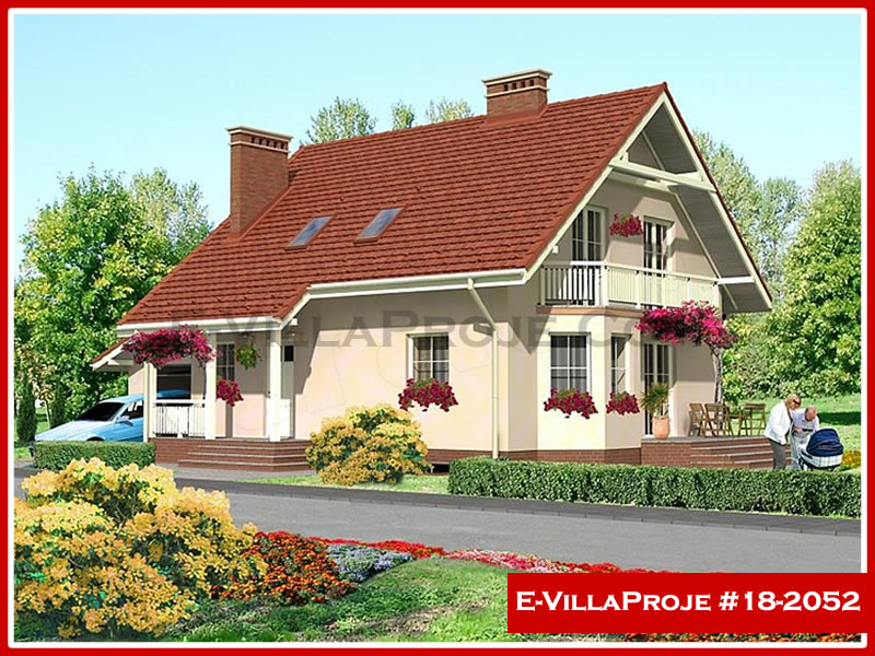 191 m² 2 Katlı (Dubleks) 5+1 Amerikan Çelik Yapı Villa (Ev Villa Proje #18 - 2052) Cephe Görünümü ve Kat Planı