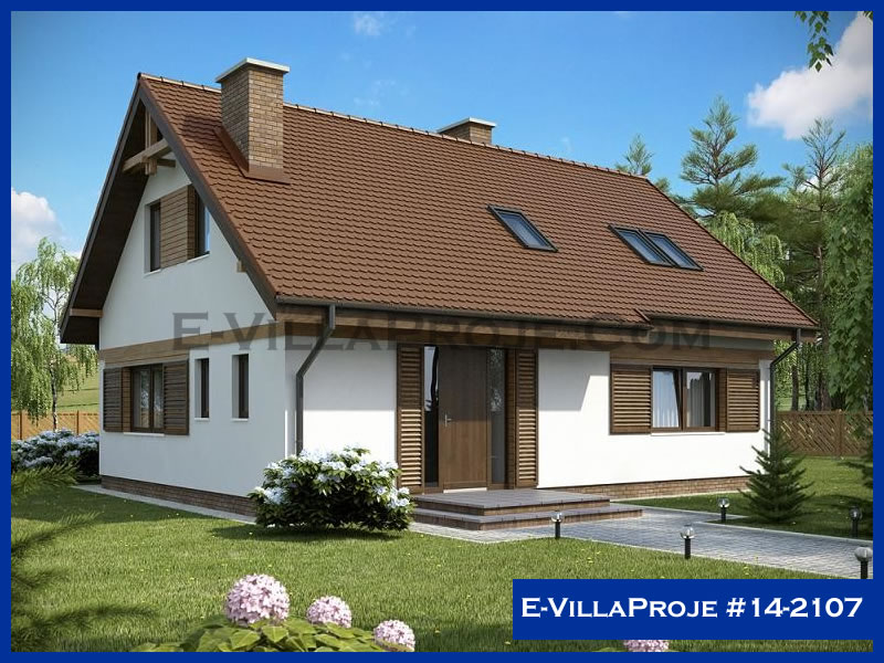 191 m² 2 Katlı (Dubleks) 5+1 Çiftlik Çelik Yapı Villa (Ev Villa Proje #14 - 2107) Cephe Görünümü ve Kat Planı