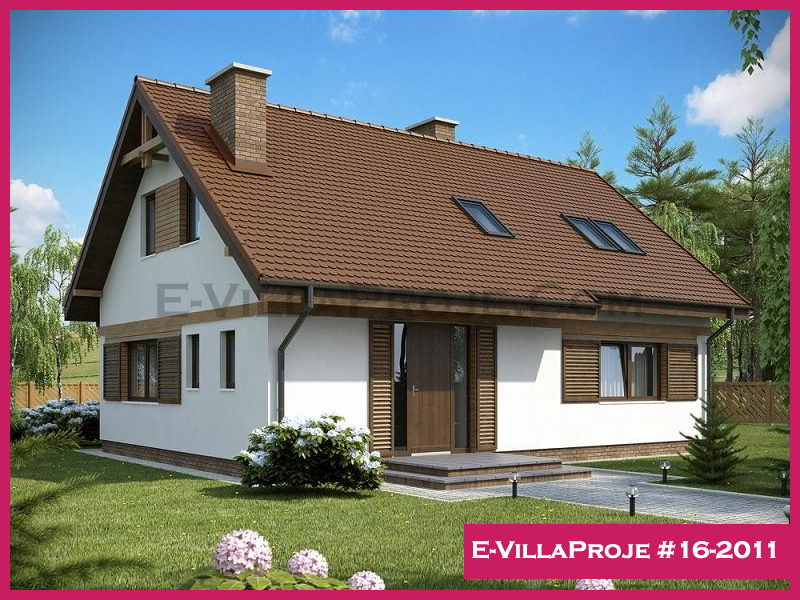 191 m² 2 Katlı (Dubleks) 5+1 Özel Tasarım  Proje Çelik Yapı Villa (Ev Villa Proje #16 - 2011) Cephe Görünümü ve Kat Planı