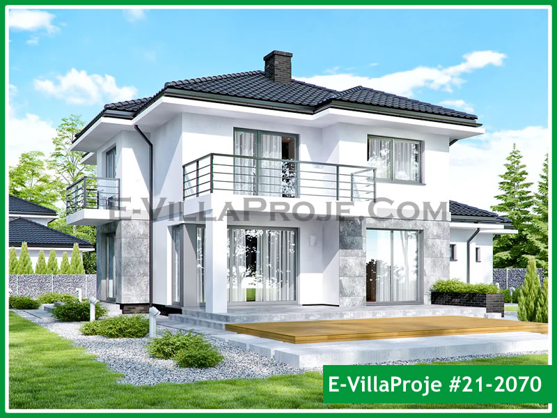 191 m² 2 Katlı (Dubleks) 5+1 Şehir Tarzı lar Çelik Yapı Villa (Ev Villa Proje #21 - 2070) Cephe Görünümü ve Kat Planı