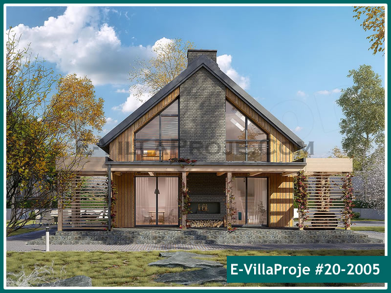 191 m² 2 Katlı (Dubleks) 5+1 Modern Çelik Yapı Villa (Ev Villa Proje #20 - 2005) Cephe Görünümü ve Kat Planı