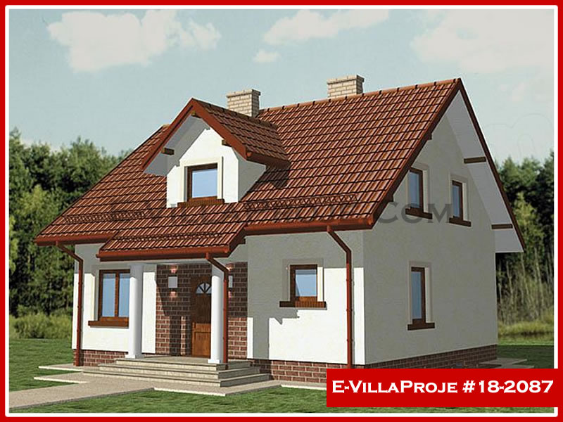 192 m² 2 Katlı (Dubleks) 5+1 Amerikan Çelik Yapı Villa (Ev Villa Proje #18 - 2087) Cephe Görünümü ve Kat Planı
