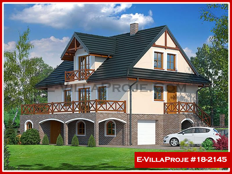 192 m² 2 Katlı (Dubleks) 5+1 Çiftlik Çelik Yapı Villa (Ev Villa Proje #18 - 2145) Cephe Görünümü ve Kat Planı