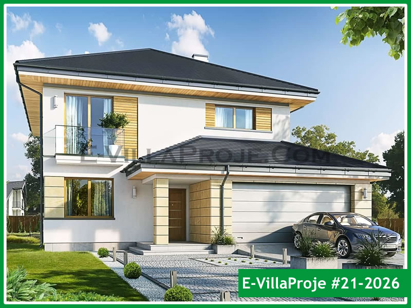 192 m² 2 Katlı (Dubleks) 5+1 Ekonomik Çelik Yapı Villa (Ev Villa Proje #21 - 2026) Cephe Görünümü ve Kat Planı
