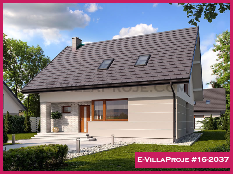 194 m² 2 Katlı (Dubleks) 5+1 Modern Çelik Yapı Villa (Ev Villa Proje #16 - 2037) Cephe Görünümü ve Kat Planı