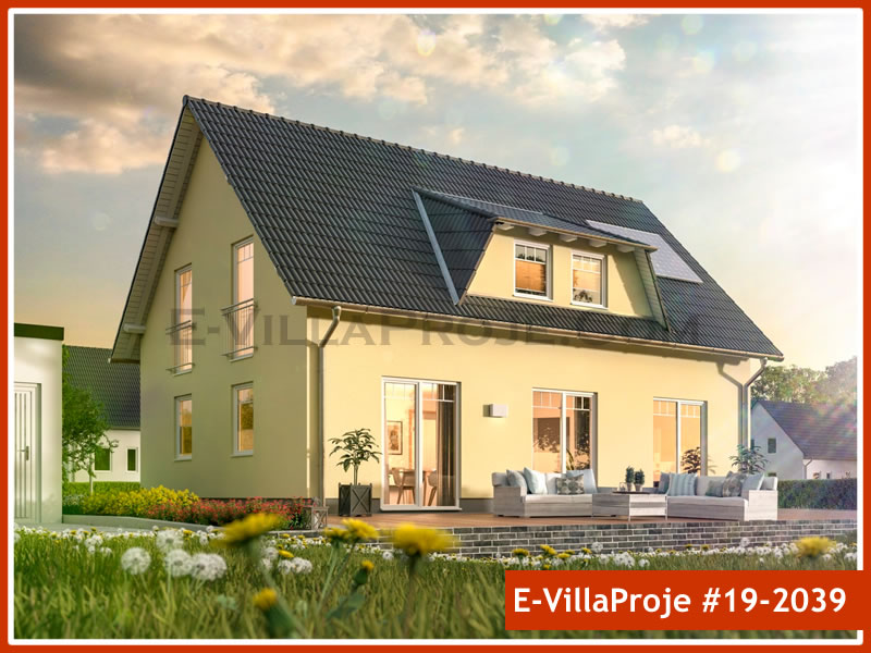 194 m² 2 Katlı (Dubleks) 5+1 Modern Çelik Yapı Villa (Ev Villa Proje #19 - 2039) Cephe Görünümü ve Kat Planı