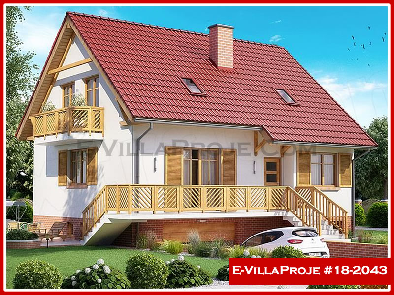 197 m² 2 Katlı (Dubleks) 5+1 Amerikan Çelik Yapı Villa (Ev Villa Proje #18 - 2043) Cephe Görünümü ve Kat Planı