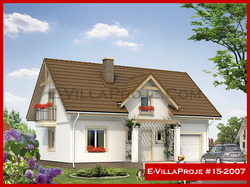 197 m² 2 Katlı (Dubleks) 5+1 Modern Çelik Yapı Villa (Ev Villa Proje #15 - 2007) Cephe Görünümü ve Kat Planı