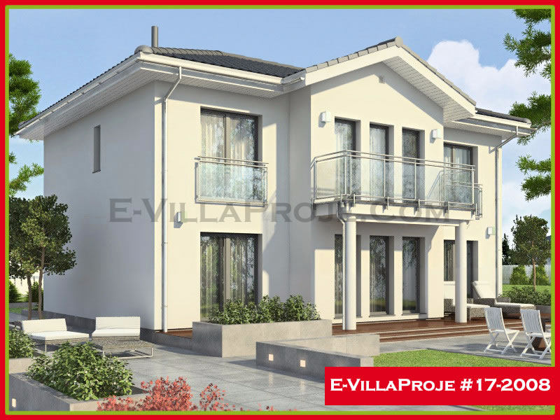 198 m² 2 Katlı (Dubleks) 5+1 Modern Çelik Yapı Villa (Ev Villa Proje #17 - 2008) Cephe Görünümü ve Kat Planı