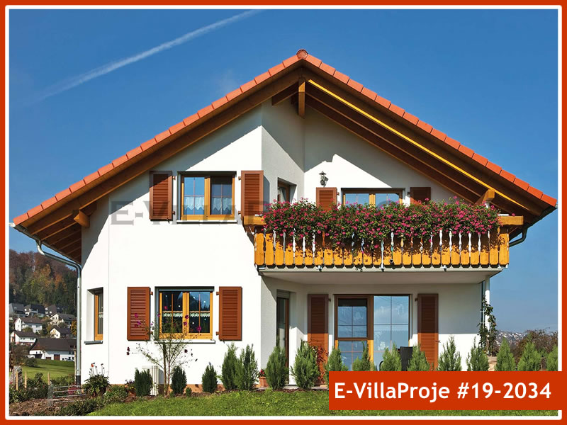 198 m² 2 Katlı (Dubleks) 5+1 Özel Tasarım  Proje Çelik Yapı Villa (Ev Villa Proje #19 - 2034) Cephe Görünümü ve Kat Planı