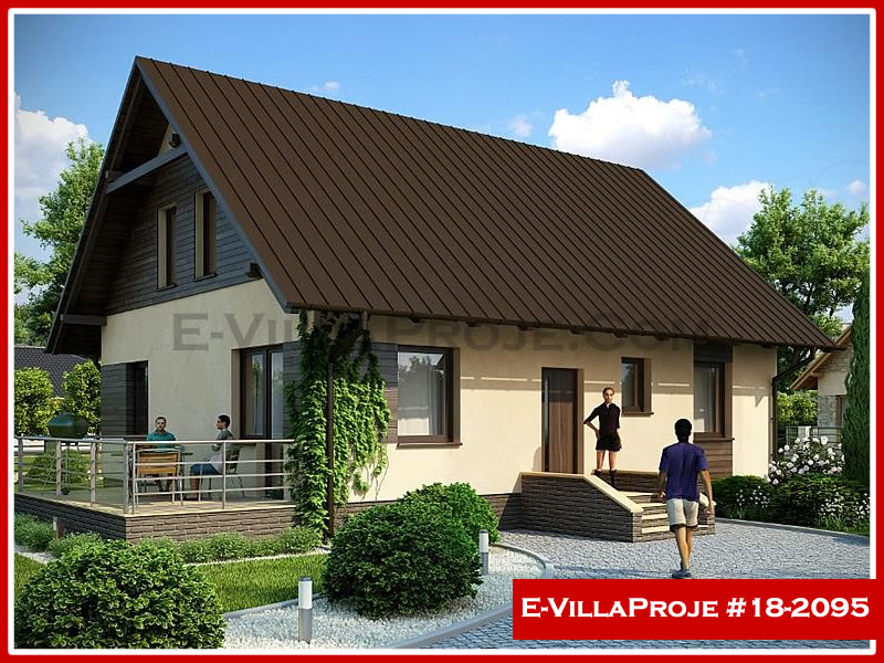 199 m² 2 Katlı (Dubleks) 5+1 Şehir Tarzı lar Çelik Yapı Villa (Ev Villa Proje #18 - 2095) Cephe Görünümü ve Kat Planı