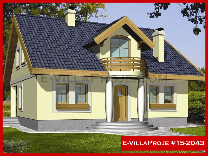 200 m² 2 Katlı (Dubleks) 5+1 Amerikan Çelik Yapı Villa (Ev Villa Proje #15 - 2043) Cephe Görünümü ve Kat Planı