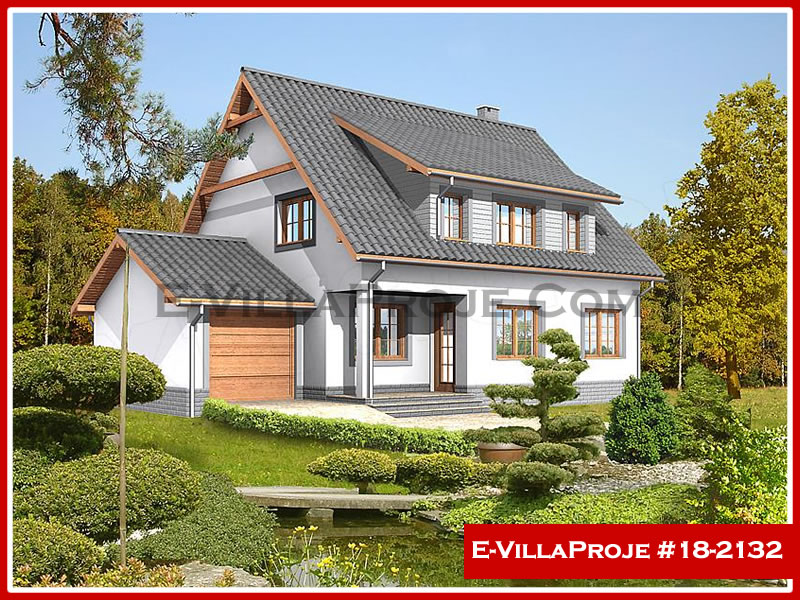 200 m² 2 Katlı (Dubleks) 5+1 Çiftlik Çelik Yapı Villa (Ev Villa Proje #18 - 2132) Cephe Görünümü ve Kat Planı