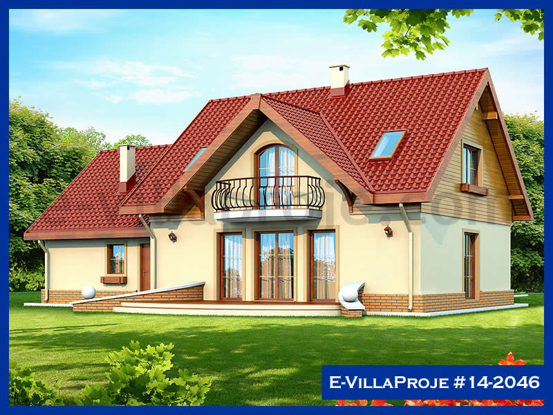 202 m² 2 Katlı (Dubleks) 5+1 Çiftlik Çelik Yapı Villa (Ev Villa Proje #14 - 2046) Cephe Görünümü ve Kat Planı