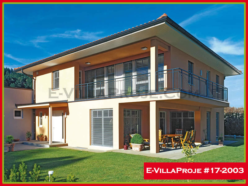 203 m² 2 Katlı (Dubleks) 5+1 Özel Tasarım  Proje Çelik Yapı Villa (Ev Villa Proje #17 - 2003) Cephe Görünümü ve Kat Planı