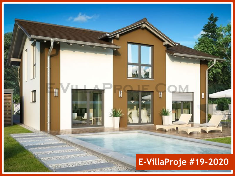204 m² 2 Katlı (Dubleks) 5+1 Özel Tasarım  Proje Çelik Yapı Villa (Ev Villa Proje #19 - 2020) Cephe Görünümü ve Kat Planı