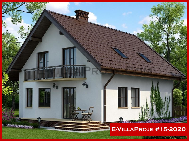 205 m² 2 Katlı (Dubleks) 5+1 Modern Çelik Yapı Villa (Ev Villa Proje #15 - 2020) Cephe Görünümü ve Kat Planı