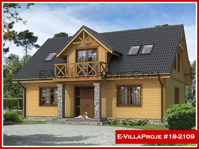 206 m² 2 Katlı (Dubleks) 5+1 Amerikan Çelik Yapı Villa (Ev Villa Proje #18 - 2109) Cephe Görünümü ve Kat Planı