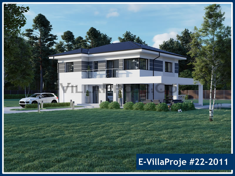 206 m² 2 Katlı (Dubleks) 5+1 Ekonomik Çelik Yapı Villa (Ev Villa Proje #22 - 2011) Cephe Görünümü ve Kat Planı