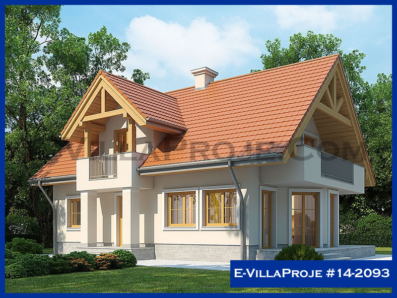 207 m² 2 Katlı (Dubleks) 5+1 Özel Tasarım  Proje Çelik Yapı Villa (Ev Villa Proje #14 - 2093) Cephe Görünümü ve Kat Planı