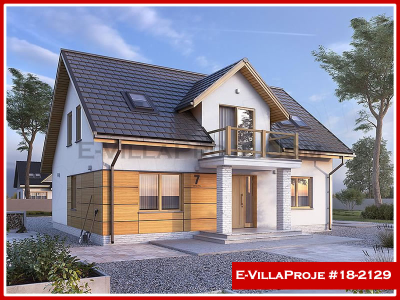 207 m² 2 Katlı (Dubleks) 5+1 Şehir Tarzı lar Çelik Yapı Villa (Ev Villa Proje #18 - 2129) Cephe Görünümü ve Kat Planı