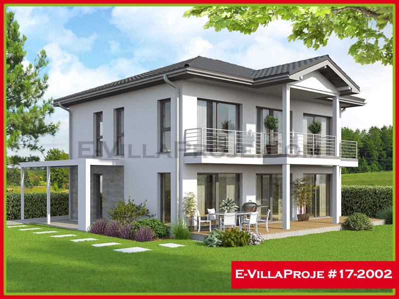 209 m² 2 Katlı (Dubleks) 5+1 Taş Çelik Yapı Villa (Ev Villa Proje #17 - 2002) Cephe Görünümü ve Kat Planı