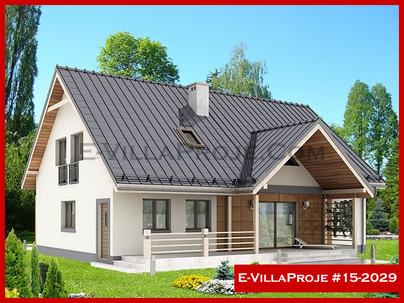 210 m² 2 Katlı (Dubleks) 5+1 Modern Çelik Yapı Villa (Ev Villa Proje #15 - 2029) Cephe Görünümü ve Kat Planı