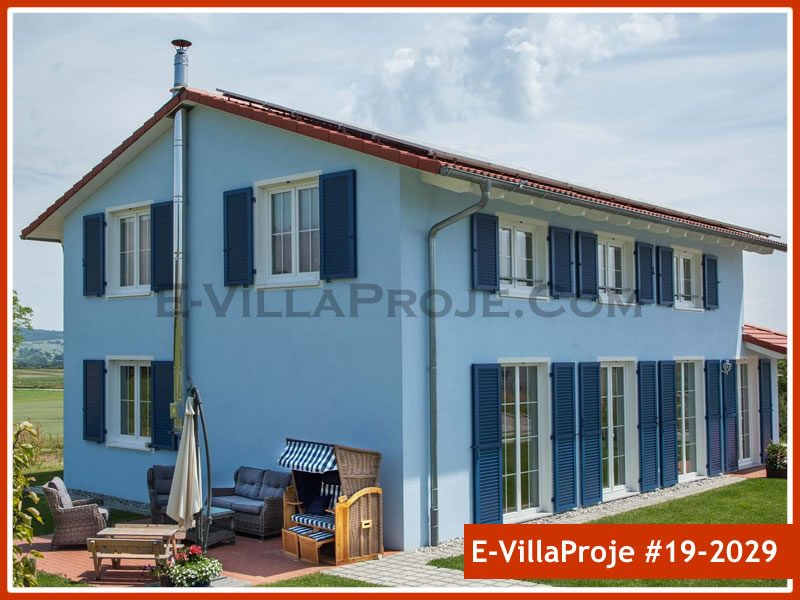 212 m² 2 Katlı (Dubleks) 5+1 Bodrum Çelik Yapı Villa (Ev Villa Proje #19 - 2029) Cephe Görünümü ve Kat Planı