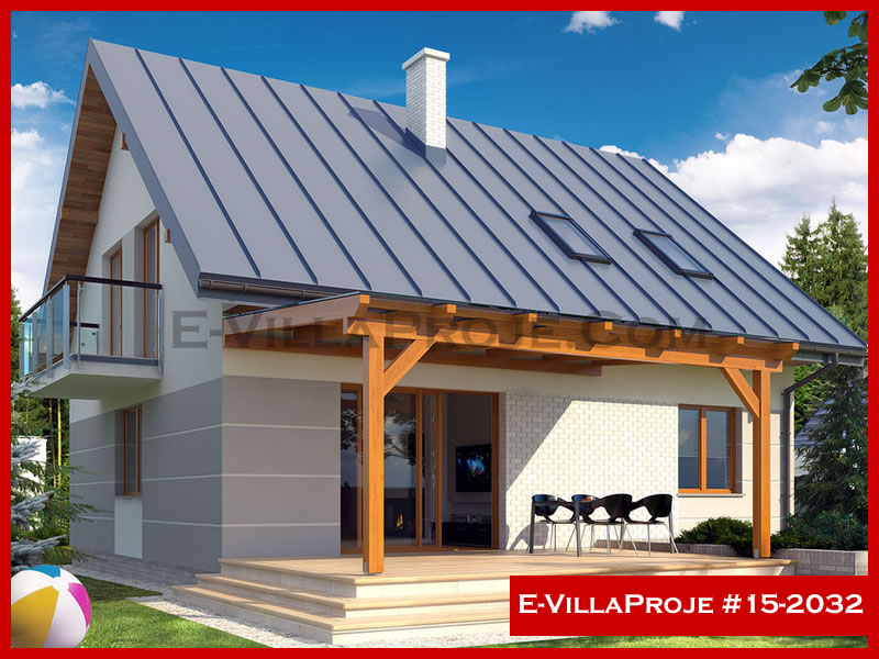212 m² 2 Katlı (Dubleks) 5+1 Modern Çelik Yapı Villa (Ev Villa Proje #15 - 2032) Cephe Görünümü ve Kat Planı