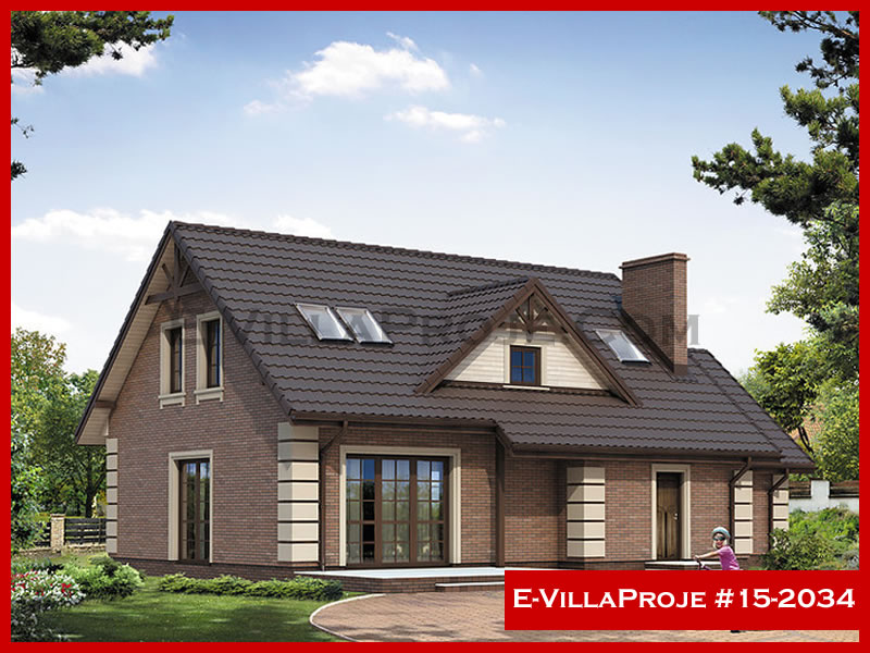 212 m² 2 Katlı (Dubleks) 5+1 Modern Çelik Yapı Villa (Ev Villa Proje #15 - 2034) Cephe Görünümü ve Kat Planı