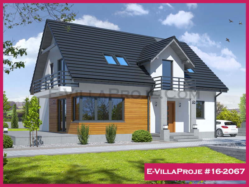 212 m² 2 Katlı (Dubleks) 5+1 Taş Çelik Yapı Villa (Ev Villa Proje #16 - 2067) Cephe Görünümü ve Kat Planı