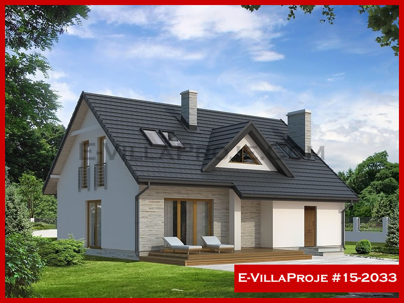 212 m² 2 Katlı (Dubleks) 5+1 Özel Tasarım  Proje Çelik Yapı Villa (Ev Villa Proje #15 - 2033) Cephe Görünümü ve Kat Planı
