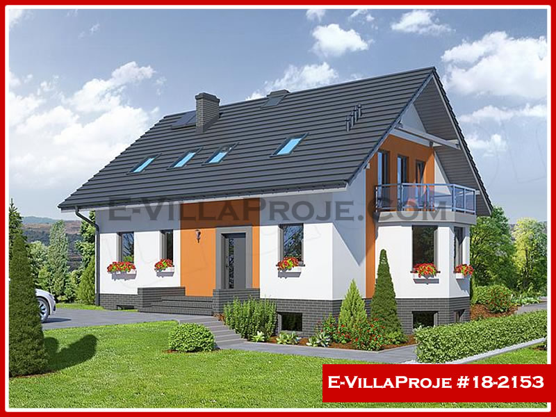 215 m² 2 Katlı (Dubleks) 5+1 Şehir Tarzı lar Çelik Yapı Villa (Ev Villa Proje #18 - 2153) Cephe Görünümü ve Kat Planı