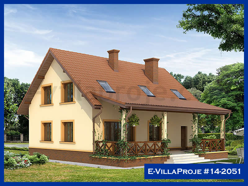 216 m² 2 Katlı (Dubleks) 5+1 Modern Çelik Yapı Villa (Ev Villa Proje #14 - 2051) Cephe Görünümü ve Kat Planı